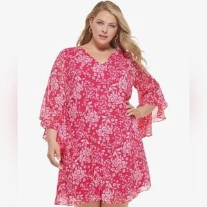 Calvin Klein Chiffon Trapeze Dress